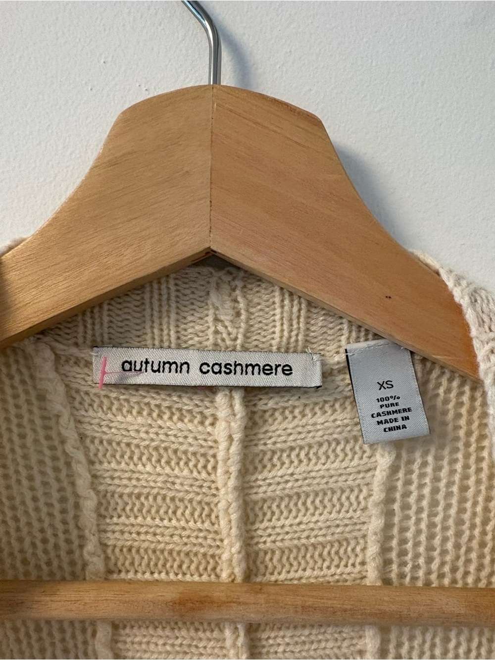 Autumn Cashmere Open-Front Cream Cardigan Sweater - Picture 2 of 3